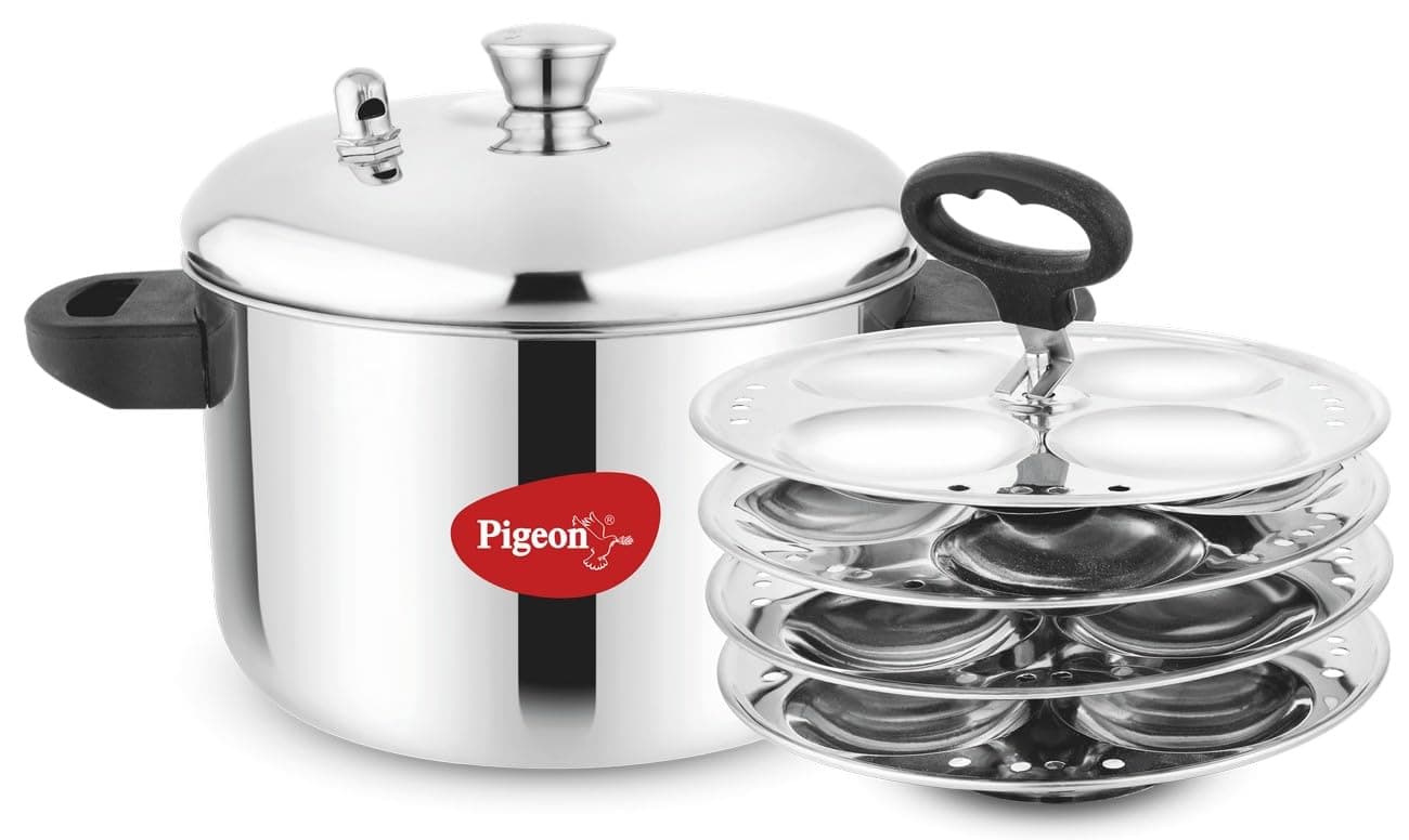 Pigeon Stainless Steel Idly Maker 4 Plates Compatible with Induction and Gas Stove at ₹649 – Amazon