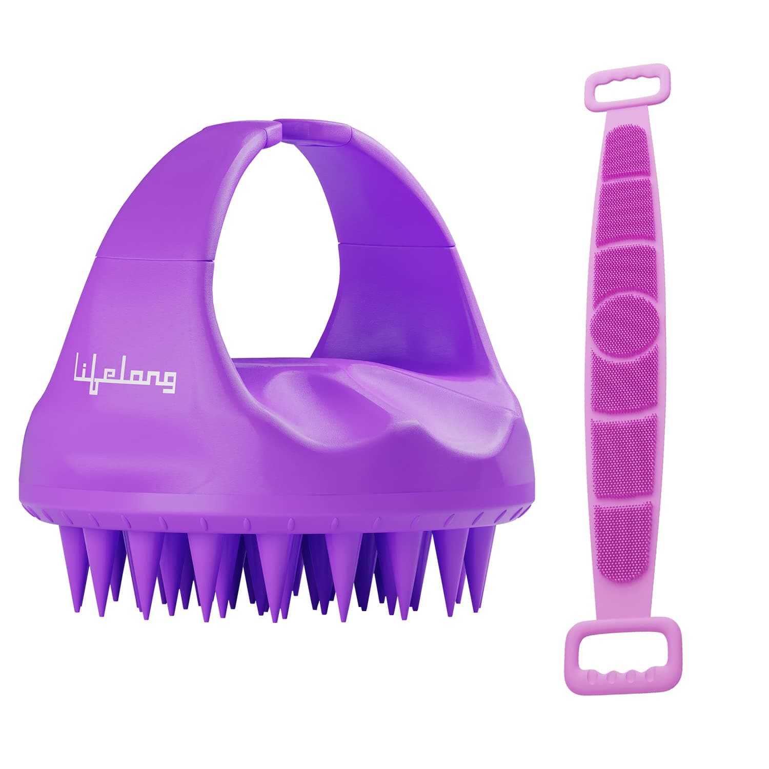 Lifelong Silicone Manual Scalp Massager Shampoo Brush With Body Scrubber For Washing Hair, Scalp Brush For Hair Growth & Dandruff Treatment| at ₹167 – Amazon
