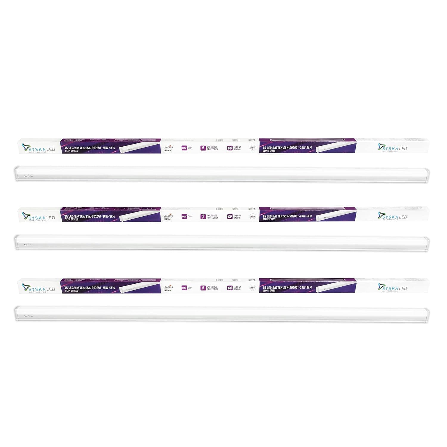 SYSKA SQ2001-20W-SLM 20Watt Slim T5 LED Tubelight (Pack of 3 at ₹446 – Amazon