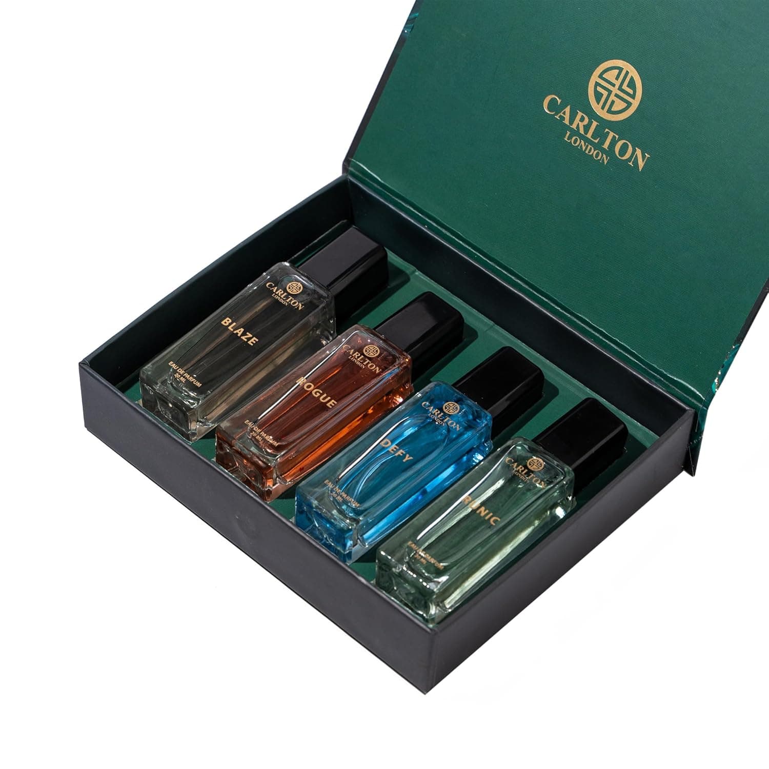 Carlton London Iconic Men Liquid Perfume Gift Set Premium Fragrances With Woody Citrusy Scent Defy Rogue Blaze & Runic Long Lasting Edp Perf at ₹537 – Amazon