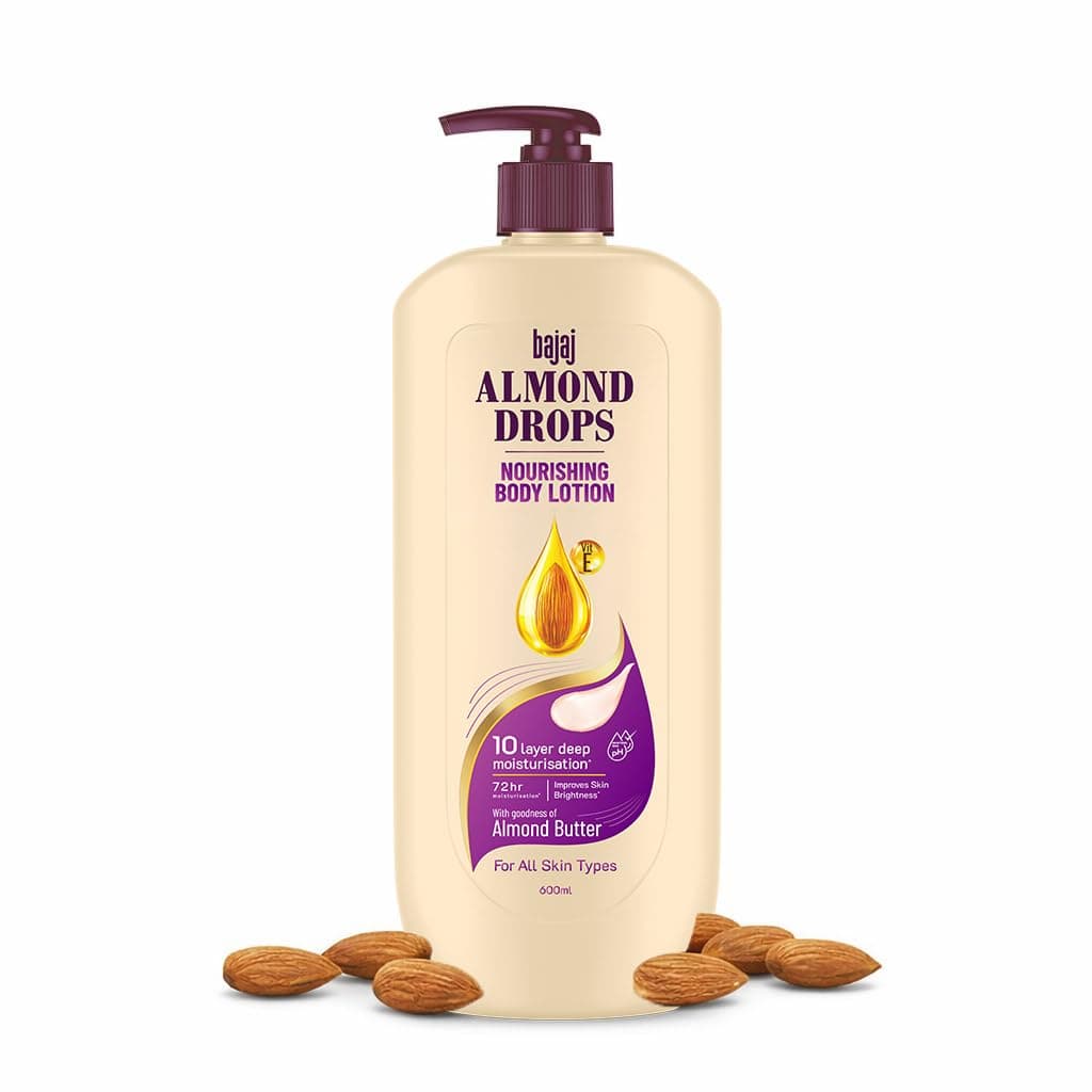 Bajaj Almond Drops Nourishing Body Lotion With Almond Butter at ₹214 – Amazon