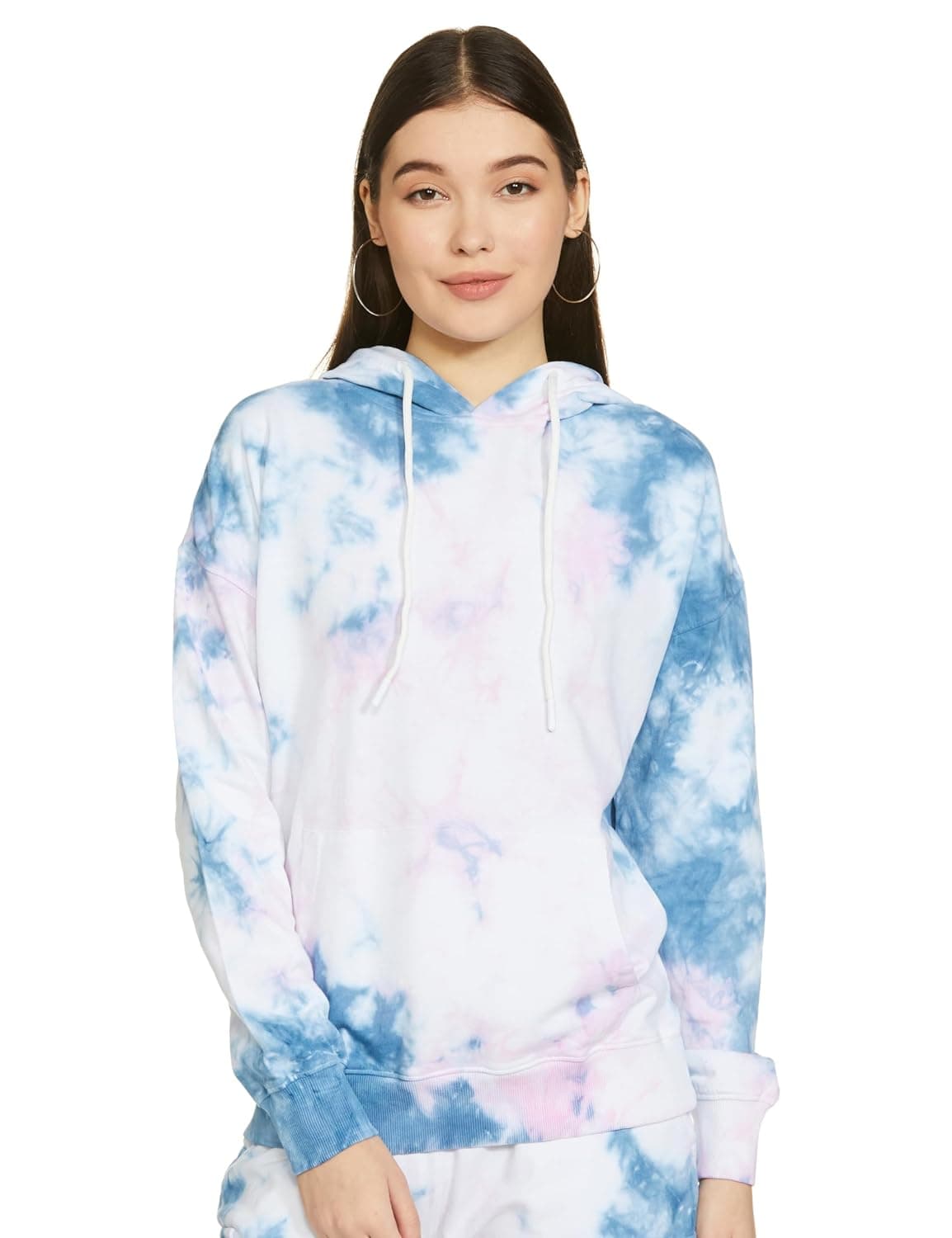 Symbol Women Cotton Hooded Relaxed Fit Sweatshirt (Tie-Dye | Pullover) (Available in Plus Sizes) at ₹649 – Amazon
