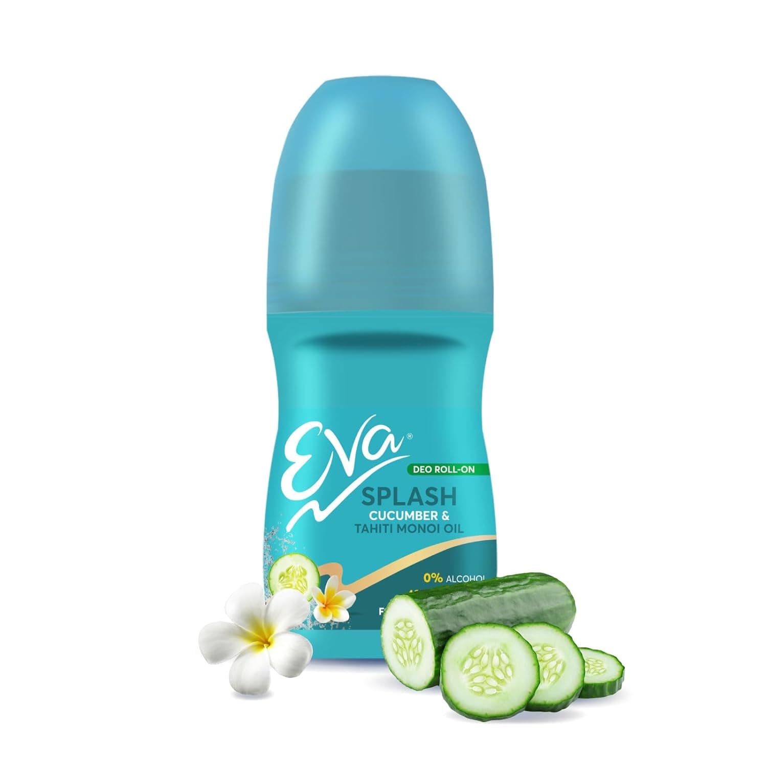 Eva Splash Roll On Deo | No Alcohol No Aluminium| Chemical Free| For Fresh Underarms (Cucumber & Tahiti Monoi Oil) | For Women (50ml) at ₹104 – Amazon