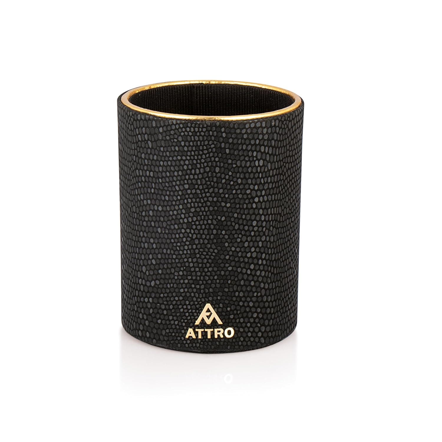 Attro Pen Stand Wooden Designer Round Pen Holder Multipurpose Wooden Desk Organizer Perfect for Study Table, Office Desk- Black at ₹340 – Amazon