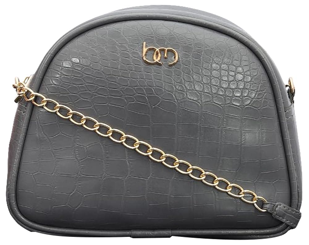 Bagsy Malone Half Moon Sling Bag | Modish Sling Bag (Croco Grey1) at ₹289 – Amazon