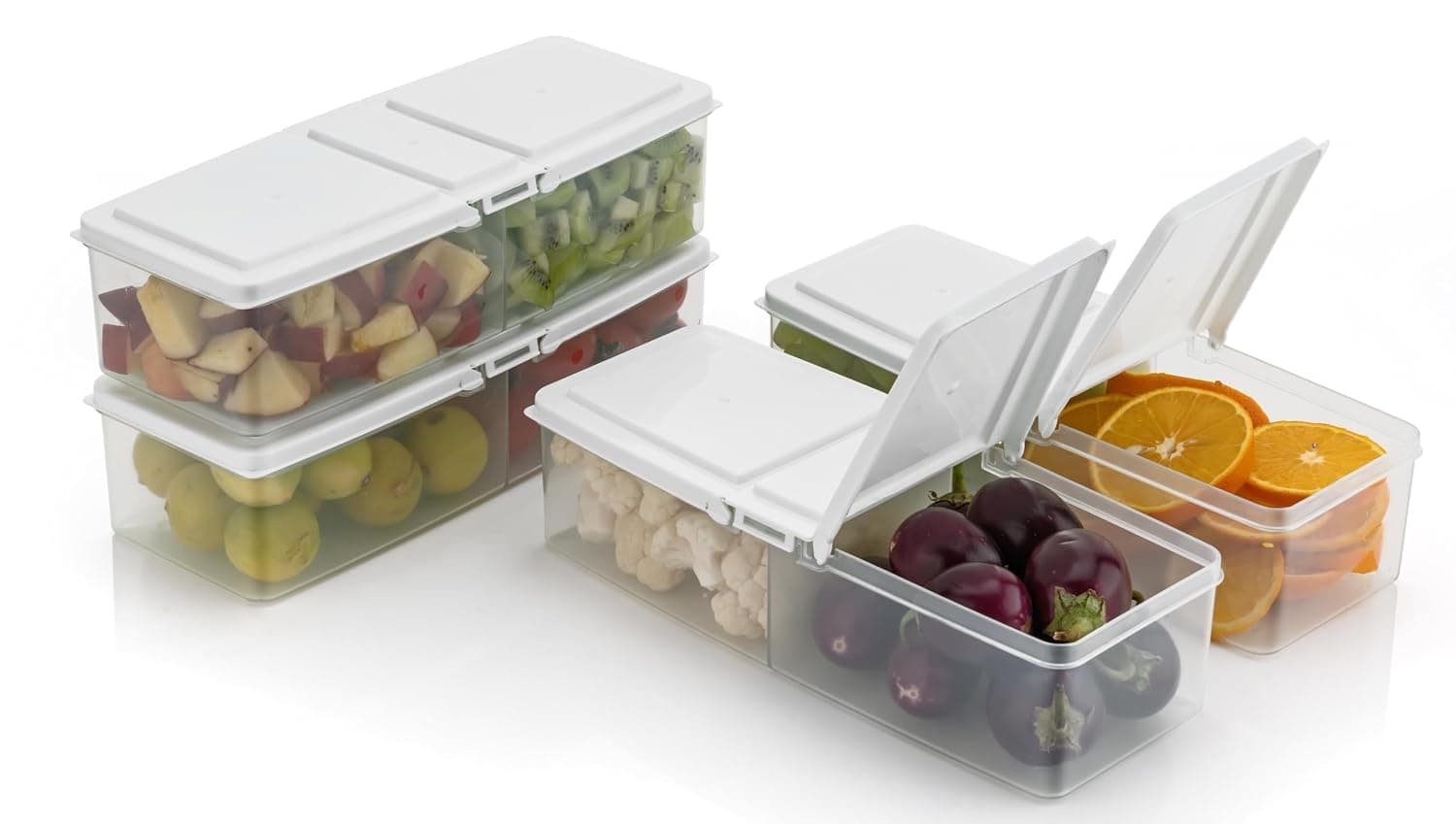 RILION airtight Big Container Set for Kitchen - 4 Piece Food Storage two section Containers with Lids - BPA Free, Leak-Proof, Stackable - Id at ₹171 – Amazon