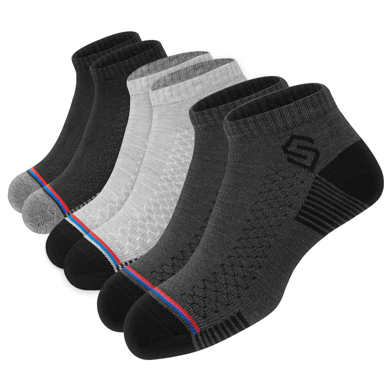 SWAGR Men's Sports Socks Cotton Ankle Length Breathable Mesh Athletic Socks, Multicolor, Pack of 3, Free Size at ₹109 – Amazon