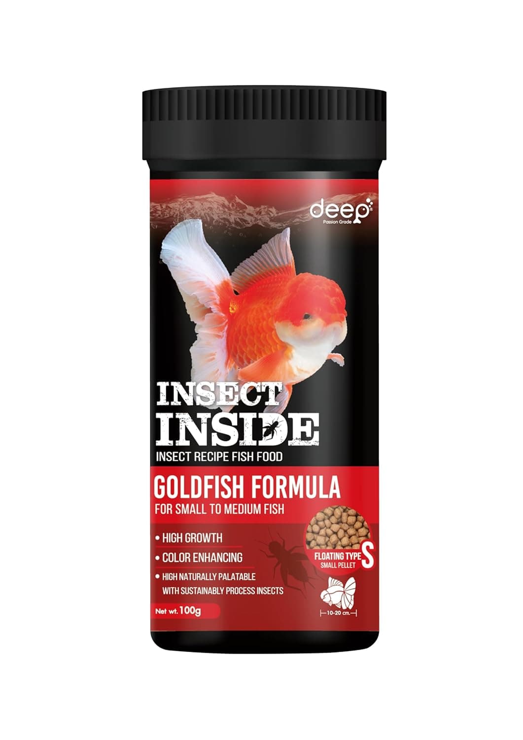 Deep, Insect Inside (Cricket) for High Protein Super Premium Gold Fish Formula for High Growth & Colour Enhancing Floating Small Pellet 100 at ₹126 – Amazon