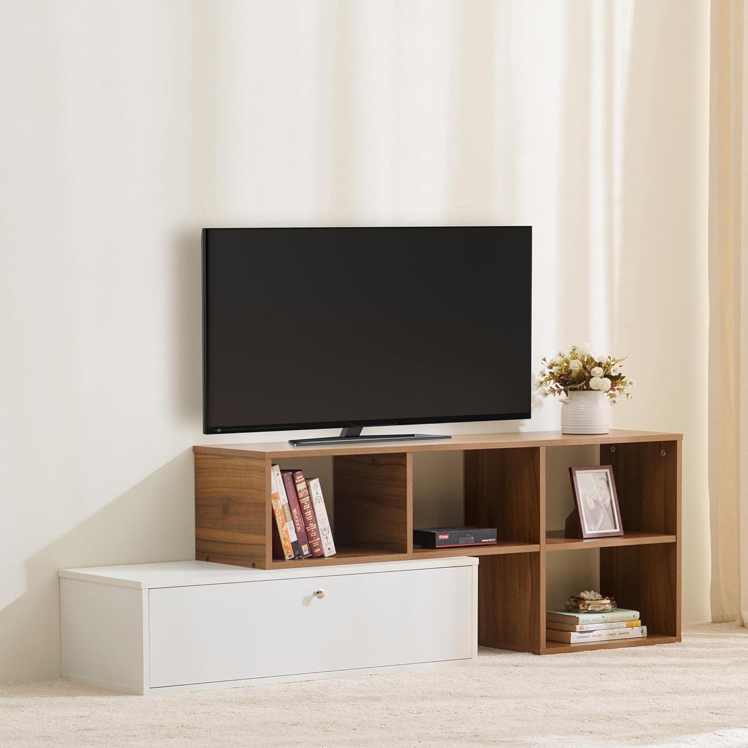 Home Centre | Helios Nolan TV Unit | Engineered Wood | Teak at ₹3188 – Amazon