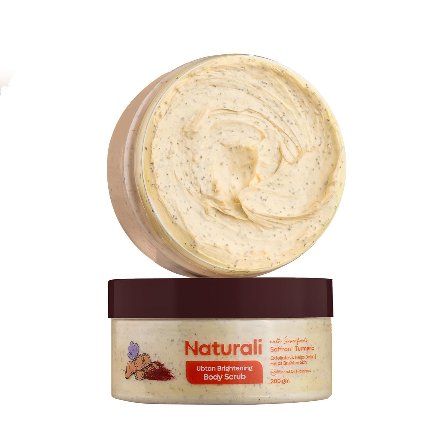 Naturali Ubtan Brightening Body Scrub | With Superfoods Saff at ₹249 – Amazon