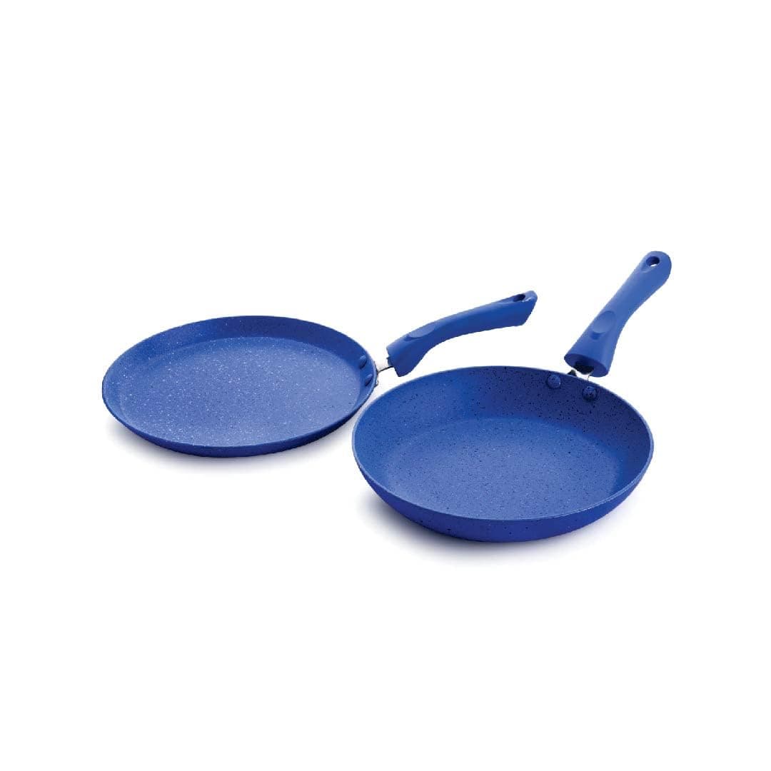 Crystal Marbo Plus Induction Bottom 2 Pc Nonstick cookware Set | Tawa 250 mm + Fry Pan 225 mm | Thickness: 3mm | 5 Layer Coating | Metal Spo at ₹580 – Amazon