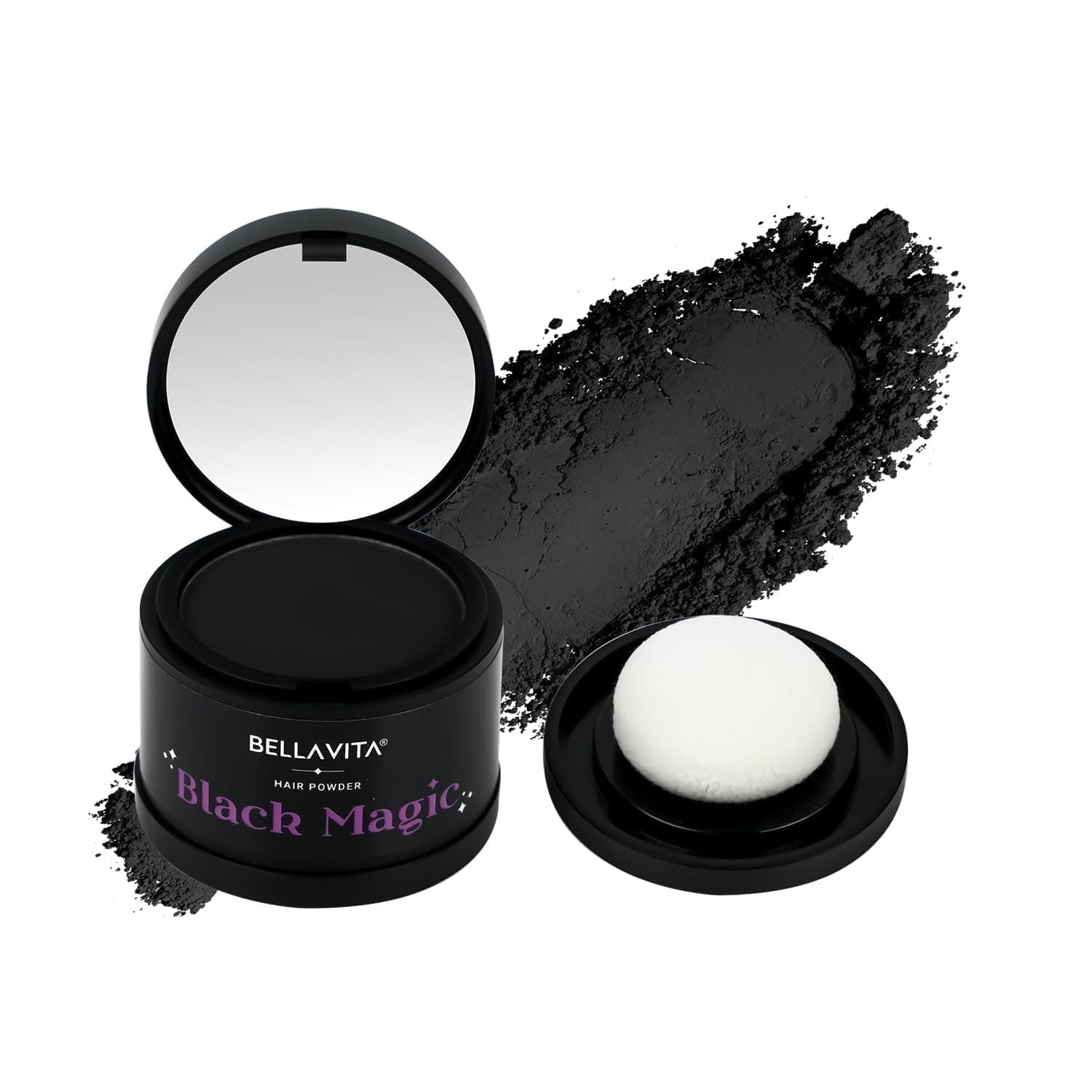 BELLAVITA Black Magic Hair Powder 4g | Covers Grey Hair & Bald Spots Instantly | Root Touch Up | Root Cover Up | Sweat-Resistant & Long-Last at ₹299 – Amazon