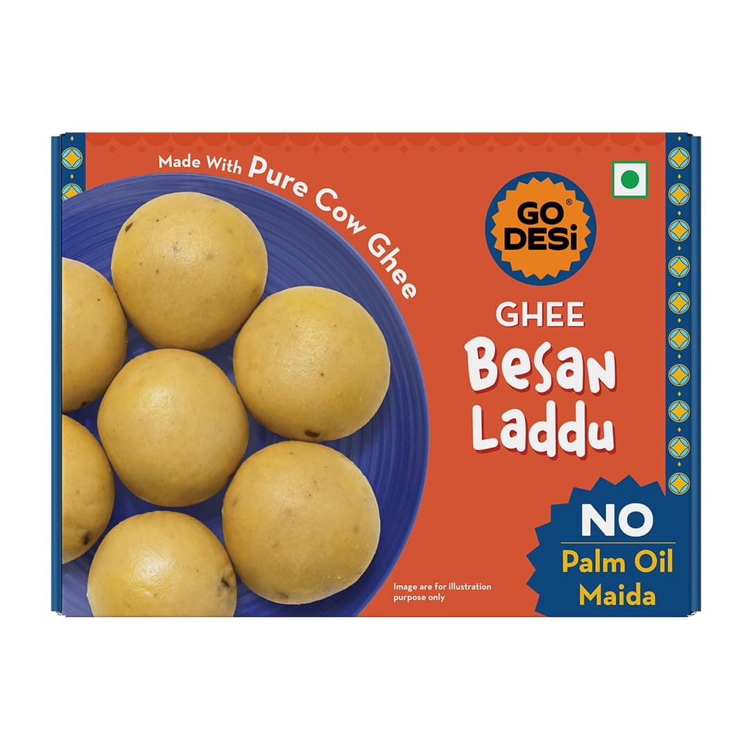 GO DESi Ghee Besan Laddu - 180/150 grams | Made with Pure Cow Ghee | No Palm Oil or Maida | Sweets | at ₹116 – Amazon