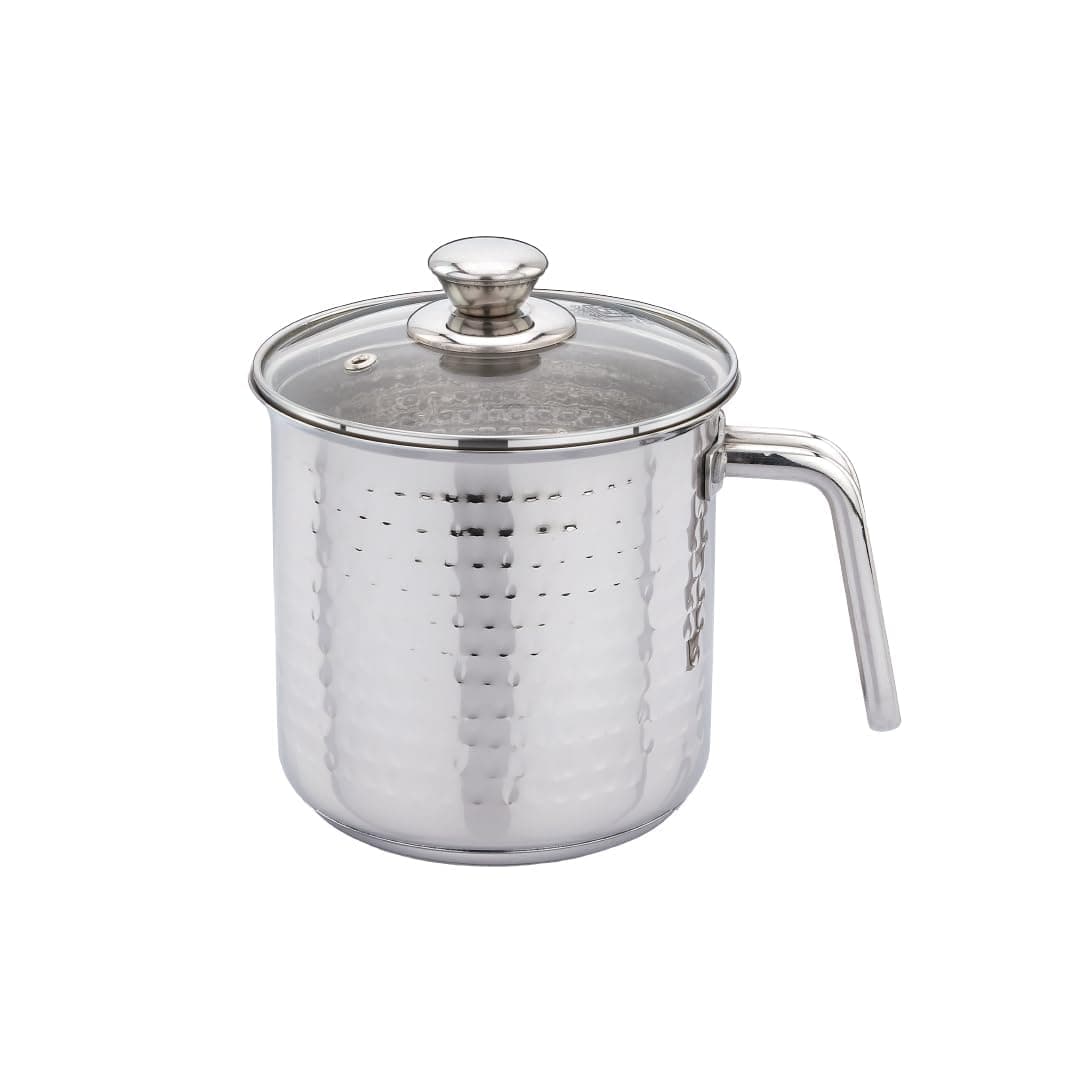 Praylady Stainless Steel Milk Boiler with Glass Lid (Hammere at ₹594 – Amazon