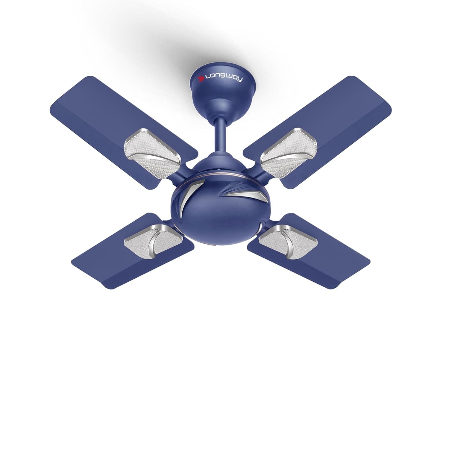 LONGWAY Creta P1 600 mm/24 inch Ultra High Speed 4 Blade Anti-Dust Decorative Star Rated Ceiling Fan 2 Years Warranty (Silver Blue, Pack of at ₹1149 – Amazon