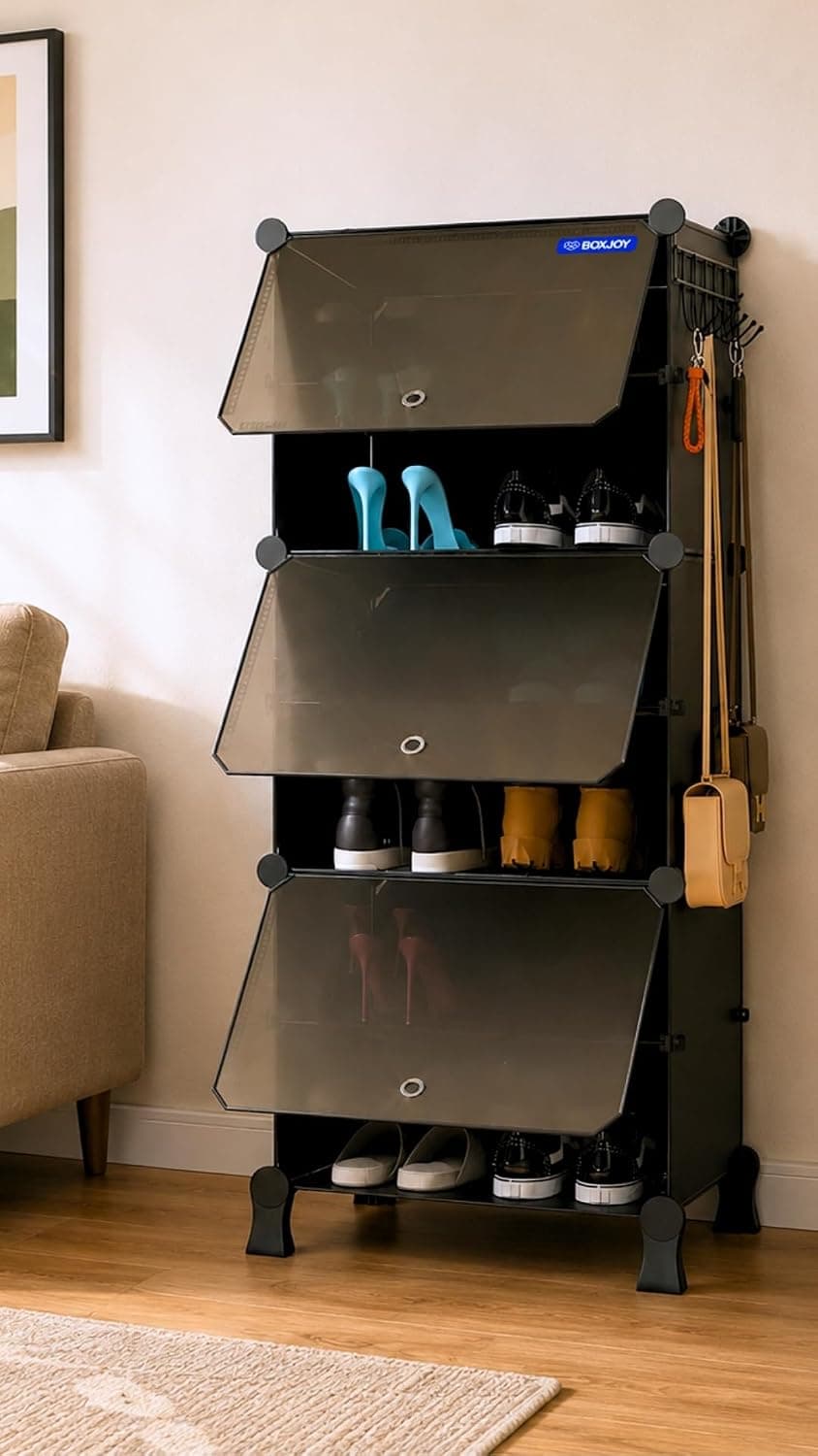 6 Shelf Black Shoe Rack . – Amazon
