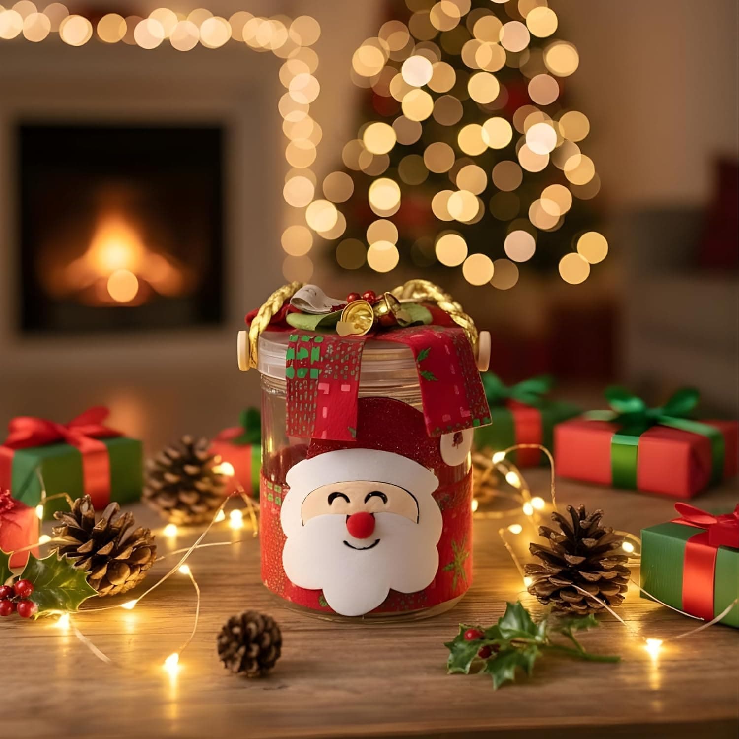 Crackles Christmas Party Decoration Jar with Santa & Snowman Face | Decorative Storage Jar for Gifts for Candies & Party Décor | Xmas Decora at ₹71 – Amazon