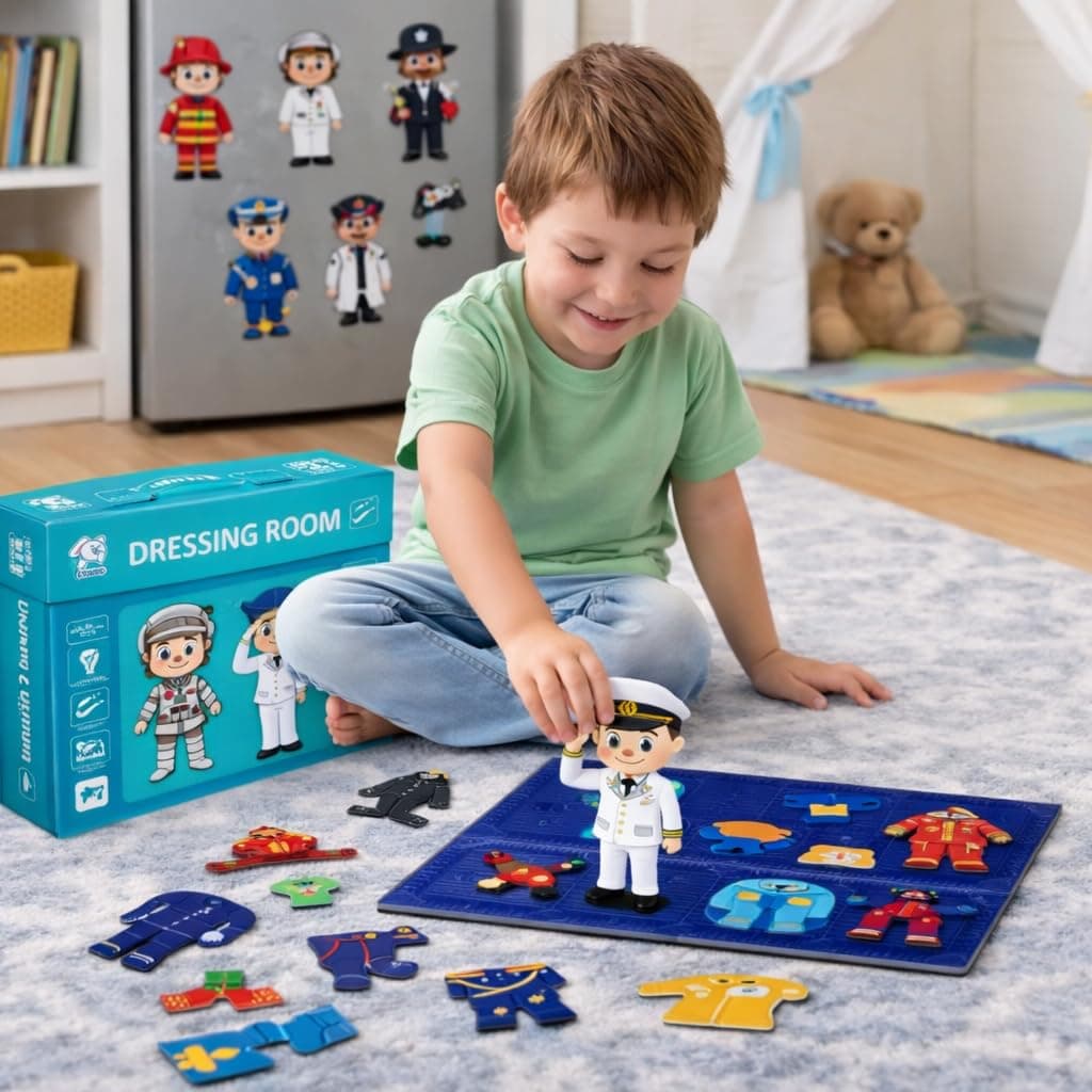 Storio Magnetic Dressing Room Toy for Kids | Montessori Educational Magnetic Box Puzzle Game for Boys & Girls Age 2 3 4 Years | Pretend Play at ₹257 – Amazon
