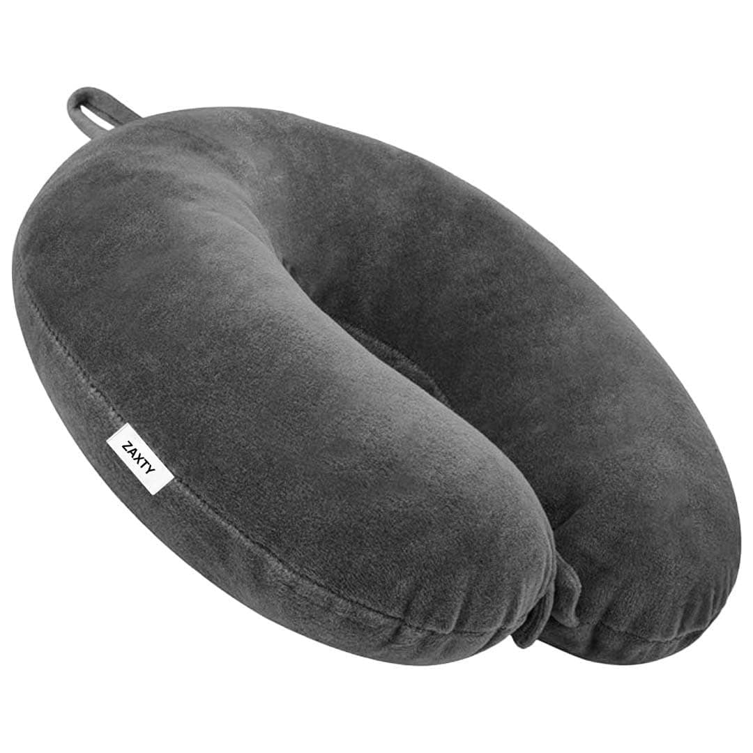 zaxty Soft Fibre Filled Neck Pillow for Car, Train, Flight Travel, Neck Support Rest Pillow with Attachable Snap Strap | Pack of 1 at ₹125 – Amazon