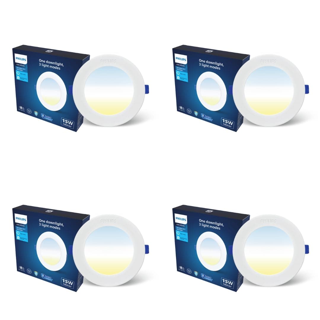 PHILIPS 15W 3in1 AstraGlow Round LED Panel Light | Slim Surface Panel with High Brightness & Energy Efficiency | Durable Polycarbonate Body at ₹1755 – Amazon