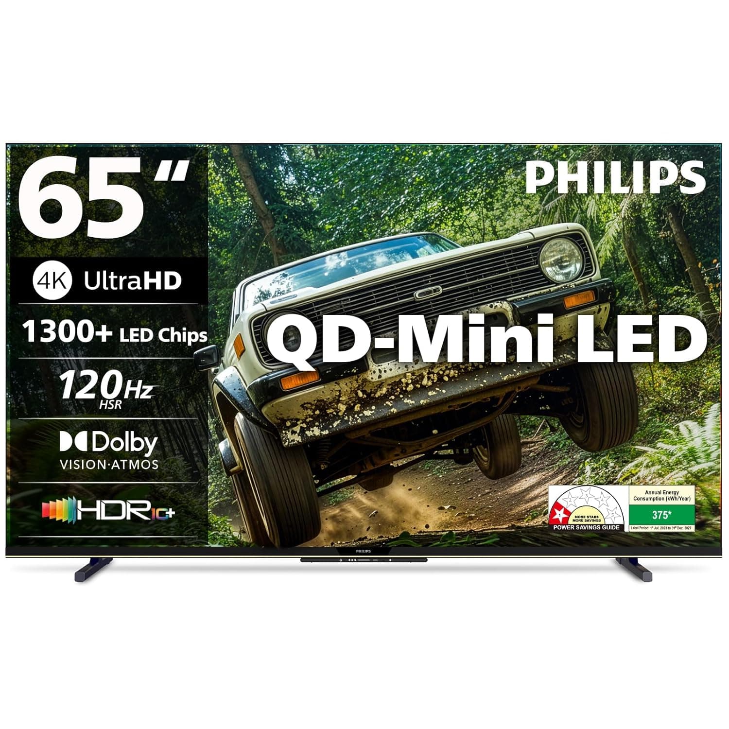 PHILIPS 164 cm (65 inches) 4K Ultra HD QLED Smart QD-Mini LED Google TV 65MLED610/94 at ₹55999 – Amazon