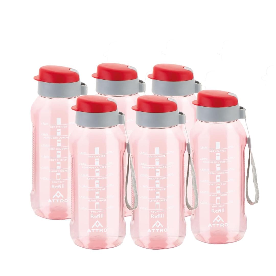 ATTRO Ultra Pro Motivational 1-Liter BPA-Free Water Bottle with Leak-Proof Flip-Top Cap, Nylon Strap and Stylish Color for Daily Hydration S at ₹349 – Amazon