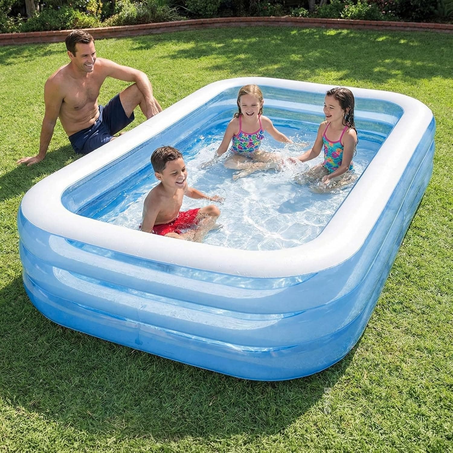 Btag Premium Inflatable Family Swimming Pool for Kids & Adults | Extra-Large 10 Feet 3-Layer Striped Bath Tub Without Pump, 120×72×22 Inch f at ₹2499 – Amazon