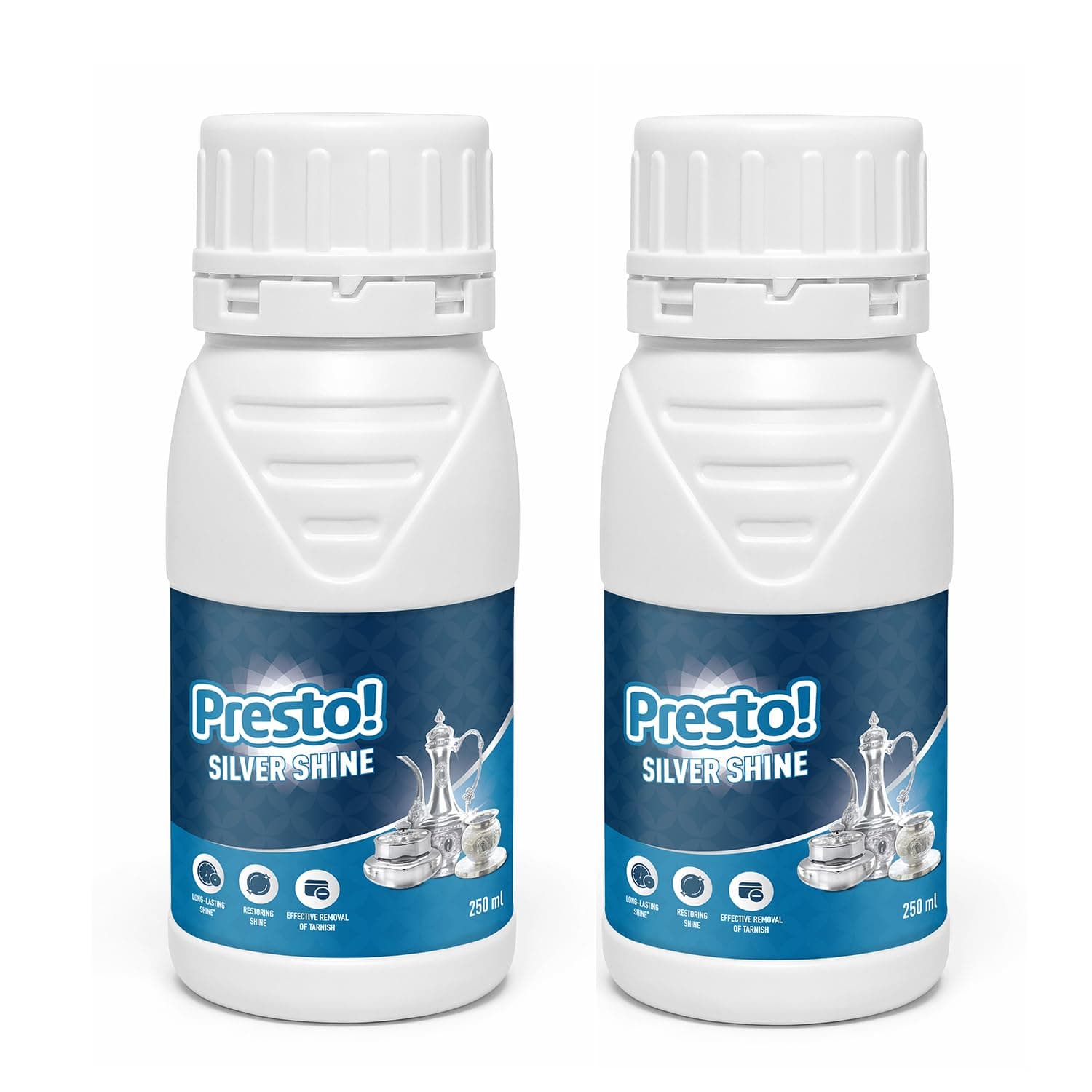 Presto! Silver Shine | Instant Silver Cleaner | 250 ml x Pack of 2 | For Silver Vessels, Antique Pieces, Jewellery at ₹249 – Amazon