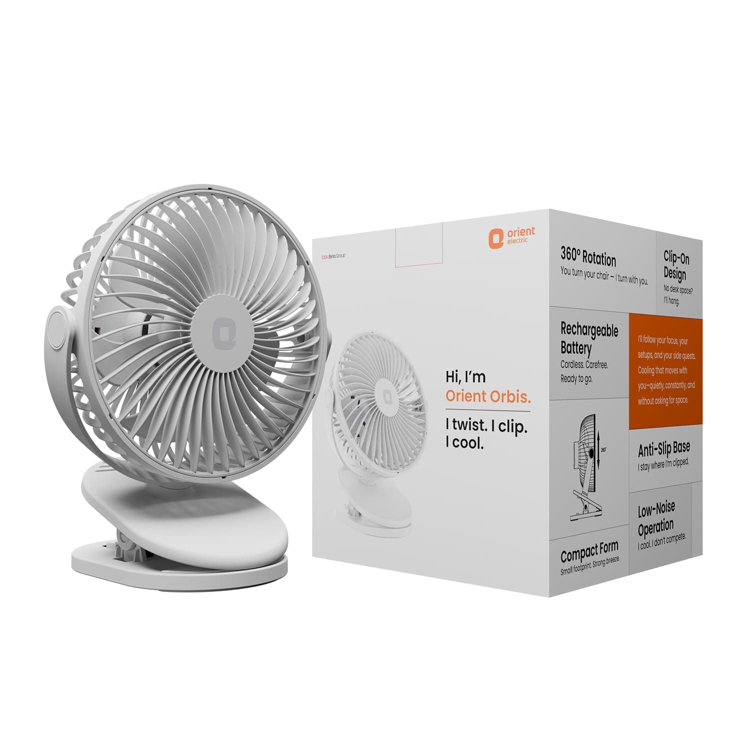 Orient Electric Orbis Rechargeable Personal Fan | 360 Rotati at ₹930 – Amazon