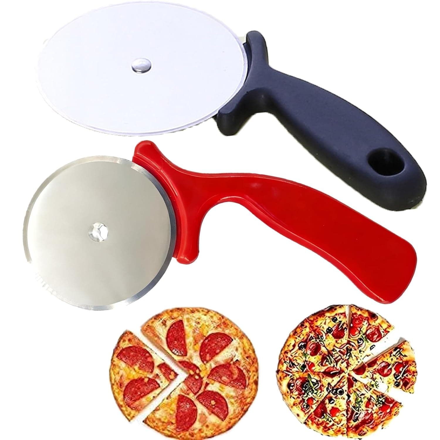 2Pcs Stainless Steel Large Pizza Cutter | Premium Pizza Cutt at ₹99 – Amazon
