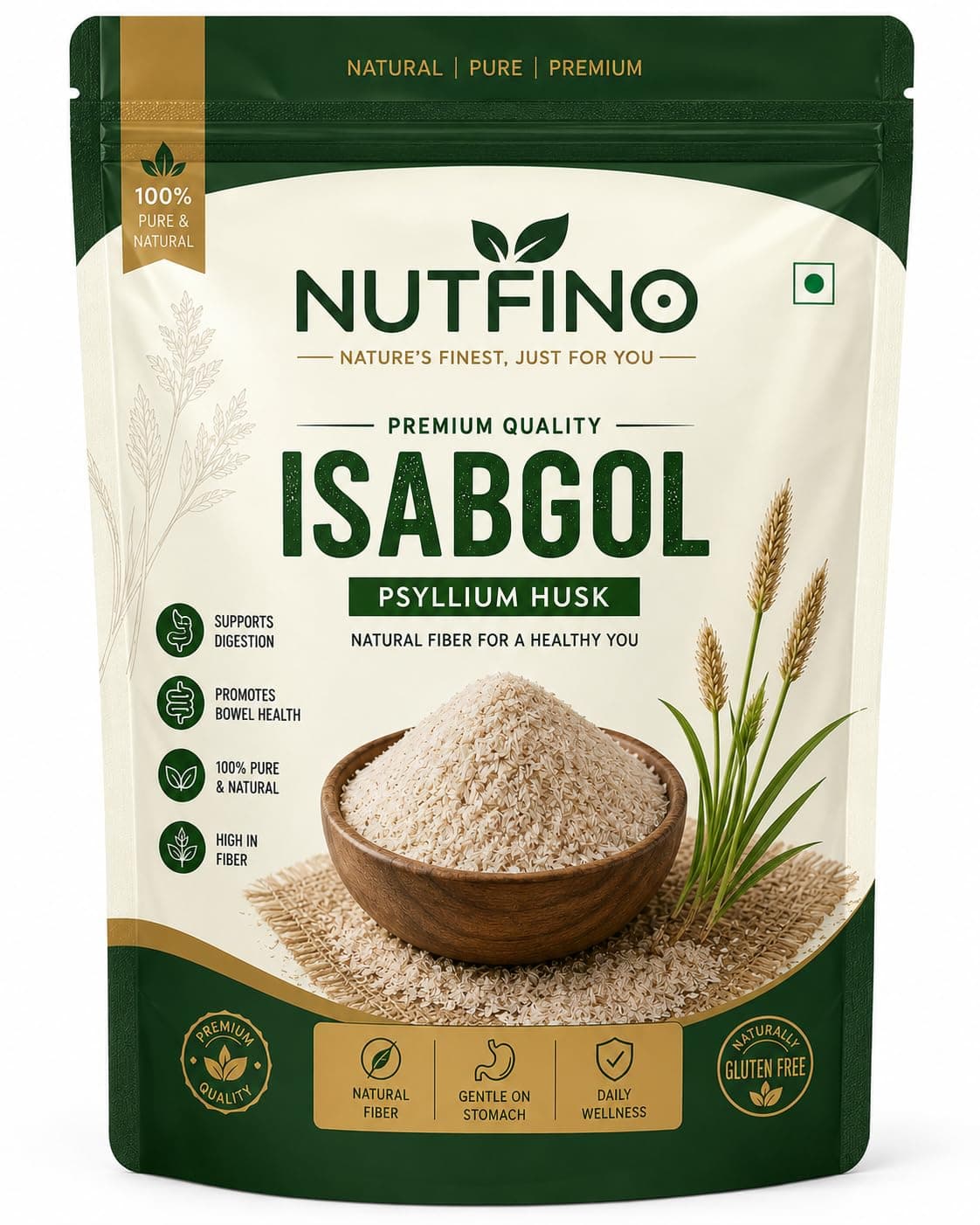 Husk, 1kg (Sat-Isabgol) | Nutfino Psyllium Husk, 1kg (Sat-Isabgol)100% Natural Soluble Fiber Supplement Supports Gut Health & Regular Bowel at ₹881 – Amazon
