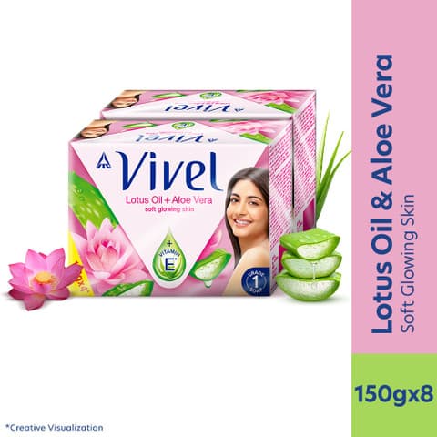 Vivel Lotus Oil Grade 1 Bathing Soap Highest Soap Grade 76% TFM Vitamin E at ₹76 (85% Off) – Flipkart