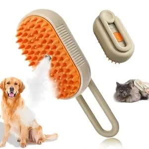 4-in-1 Pet Grooming Steam Brush, Electric Shedding Comb with Mist Spray and Massage
