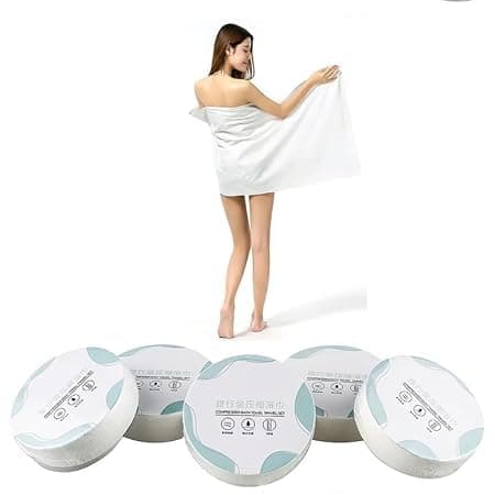 Cortina Cotton Towel Tablets | Magic Expand Large Compressed Towel 70 * 140 Cm Disposable Cotton Bath Towels Portable Light and Reusable Suitable for Hiking Camping Beach Swimming Traveling, Set of 2 at ₹270 (61% Off) – Amazon
