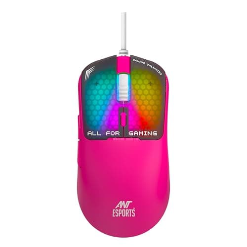 Ant Esports Virtus100 Wired RGB Gaming Mouse | Light Weight |6D Durable Buttons | High Performance Up to 12800 DPI 1000Hz Polling Rate | AI Sensor | 20M Click | Software Support Esports Mouse_ Pink Rs. 449 - Amazon at ₹449 (82% Off) – Amazon
