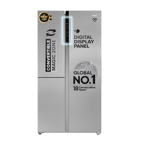 Haier 598 L 3 Star Frost Free Expert Inverter Smart Sense AI enabled 3-Door Side by Sid... at ₹59690 (58% Off) – Amazon