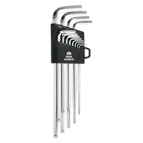 AGRICO Tata Set of 9, Long Allen Key/Wrench Key Set Garage Automotive, Household & Industrial Applications | L Shape Repair Tool, Standard | Grey (Pack of 1, TAK002) at ₹104 (76% Off) – Amazon