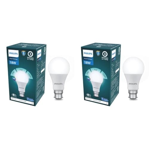 Philips 18W Dimmable LED Bulb | Cool White 6500K | B22 Base | Adjustable Brightness LED Light | Energy Efficient & Versatile Lighting | Pack of 2 at ₹288 (64% Off) – Amazon