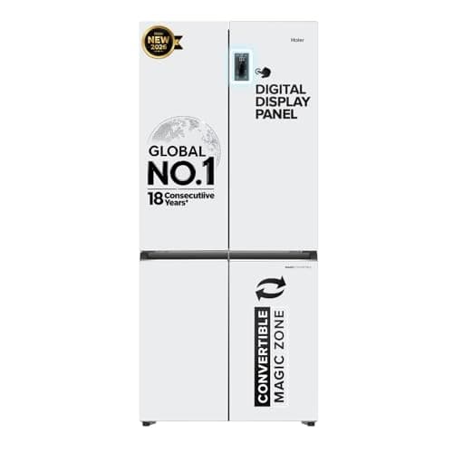 Haier 520 L 3 Star Lumiere Frost Free Triple Inverter French Door Side by Side Refriger... at ₹73690 (49% Off) – Amazon