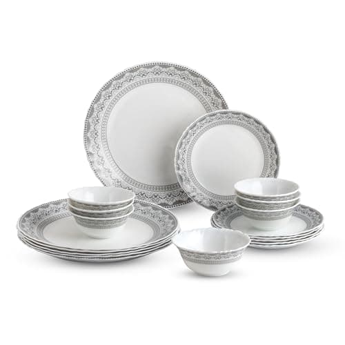 CELLO Oxford Imperial Plus Series Opalware Dinner Set of 19 Piece For Family of 6 | Bon... at ₹1370 (54% Off) – Amazon