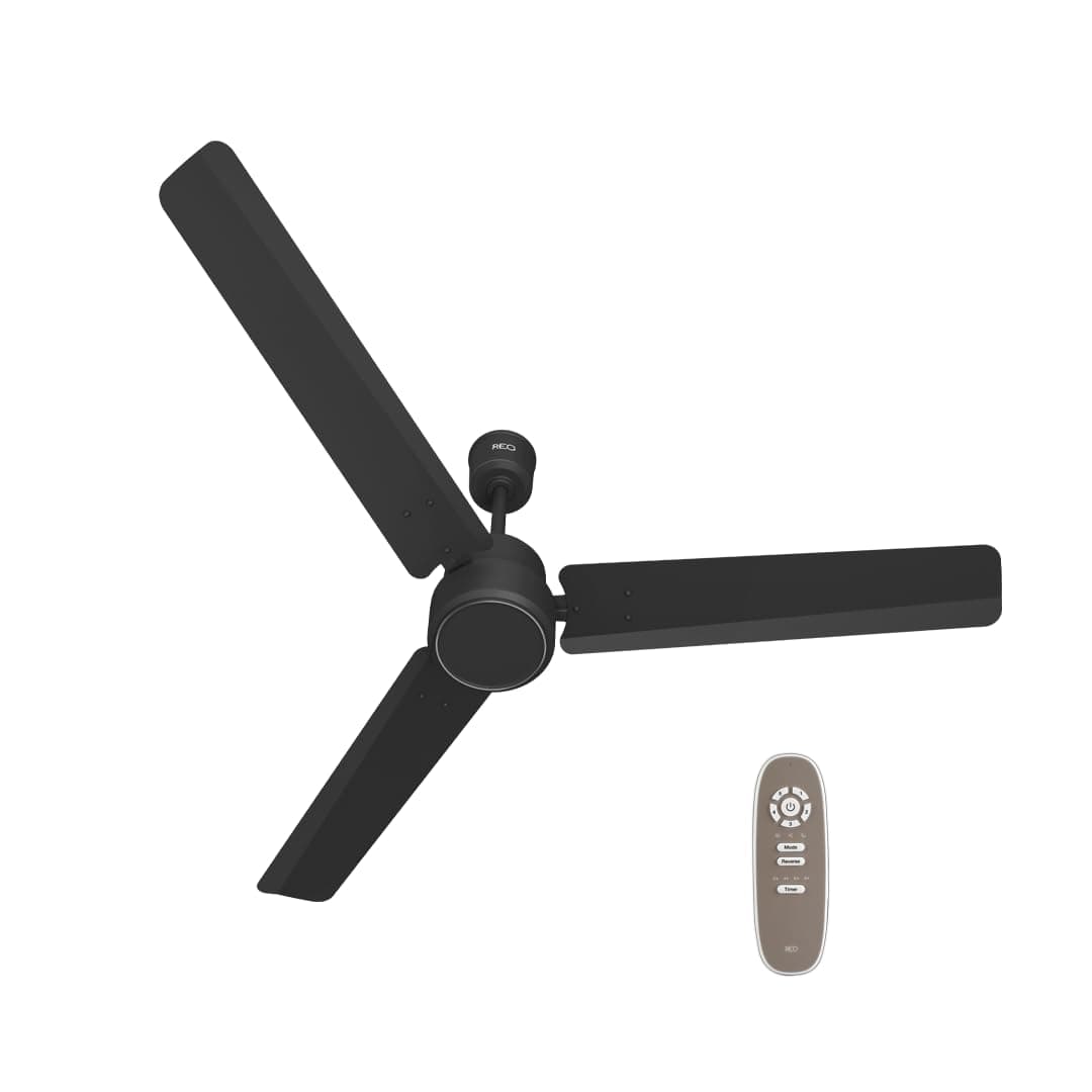 REO By Havells BLDC 1200MM Ceiling Fan "Fixed Price Always" | Air Flow: 220 CMM| Speed: 350 RPM| Reverse Rotation Mode| Timer Setting| 2 Year Door Step Warranty By Manufacturer (Energex, Matte Black) at ₹2436 (43% Off) – Amazon