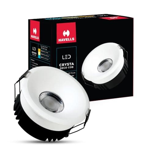 Havells Crysta Deco Cob 18W 4K White,Led-Spotlights,Energy Efficient,Long Life of 25000 Burning Hours,Beam Angle of 36°,Metal Body Cob with at ₹1228 – Amazon