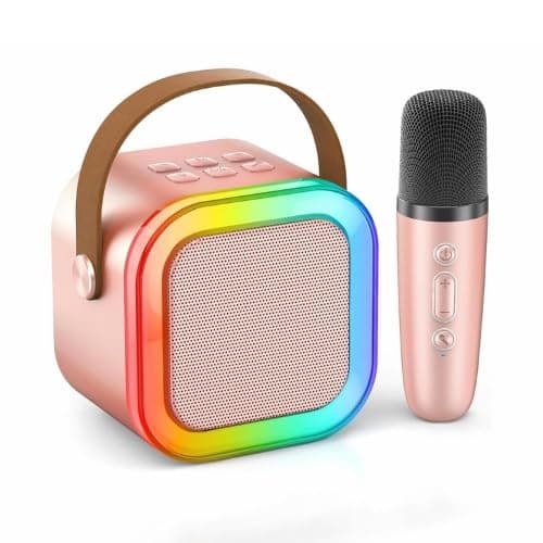 Mini Bluetooth Karaoke Machine – Portable Speaker with Microphone & LED Lights, Kids and Baby Music Singing Toy for Boys & Girls at ₹295 (95% Off) – Amazon