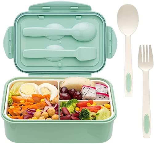 Claiez Plastic Tiffin Box Lunch Box for Kids-Lunch Boxes for Office Men Leak Proof 3 Compartment Lunch Box Reusable Freezer Safe Food Containers with Spoon for Adults and Kids (Multicolour),1100ML Rs.278 @ Amazon at ₹278 (72% Off) – Amazon