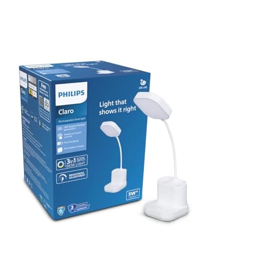 Philips CLARO 5W LED Desk Light (3-in-1) at ₹557 (53% Off) – Amazon