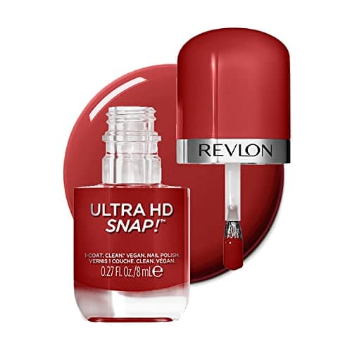 REVLON Ultra HD Snap Nail Polish, Glossy Nail Color, 100% Vegan Formula, No Base and Top Coat Needed, 014 Red and Real, 0.27 Fl Oz at ₹156 – Amazon