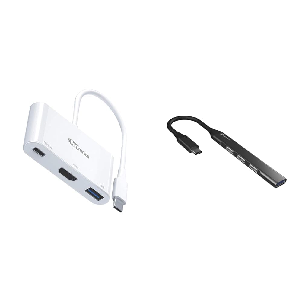 Portronics C-Konnect Type-C to HDMI 3-in-1 Multiport Hub β 4K, USB 3.0