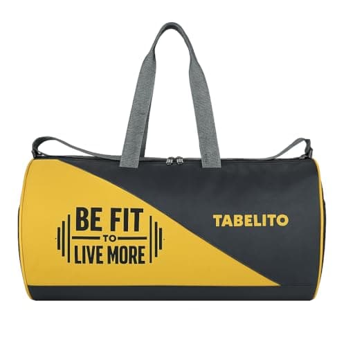 Tabelito Polyester Fit-Go Duffle Bag Sports Travel Gym Bag 30 Litre Water-Resistant Shoulder Strap Bags for Men & Women (Yellow), 46 x 23 x 23 Centimeters at βΉ209 (79% Off) - Amazon