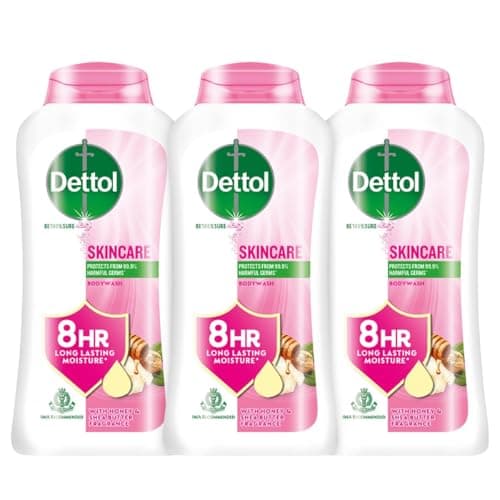 Dettol Body Wash and Shower Gel for Women and Men, Skincare (Pack of 3 - 250ml each) | Soap -Free Bodywash | 8h Moisturization at ₹243 (60% Off) – Amazon
