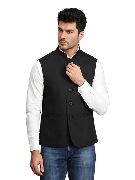 Men Semi Formal Cotton Waistcoat Jacket at ₹349 (82% Off) – Amazon